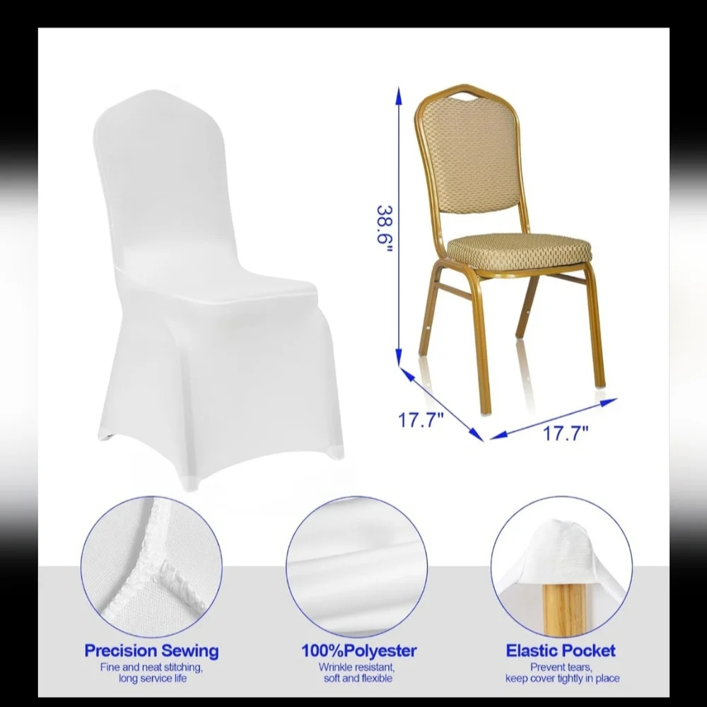 White Chair Covers, set of 10.